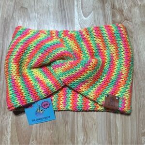 Handmade Rainbow Knitted Earwarmer
